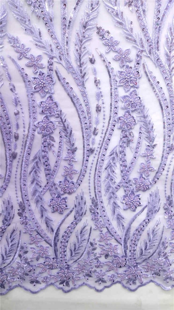 Tull doble guardilla espigas y flores con pedrería - Imagen 6